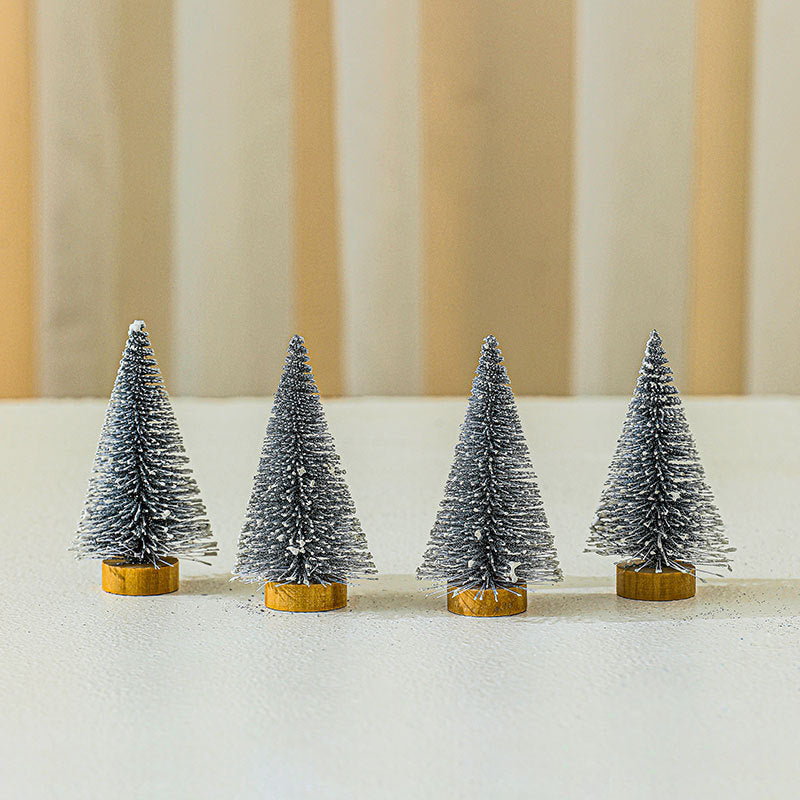 Wholesale 4PCS 10cm*4.5cm Mini Cedar Christmas PVC Ornaments